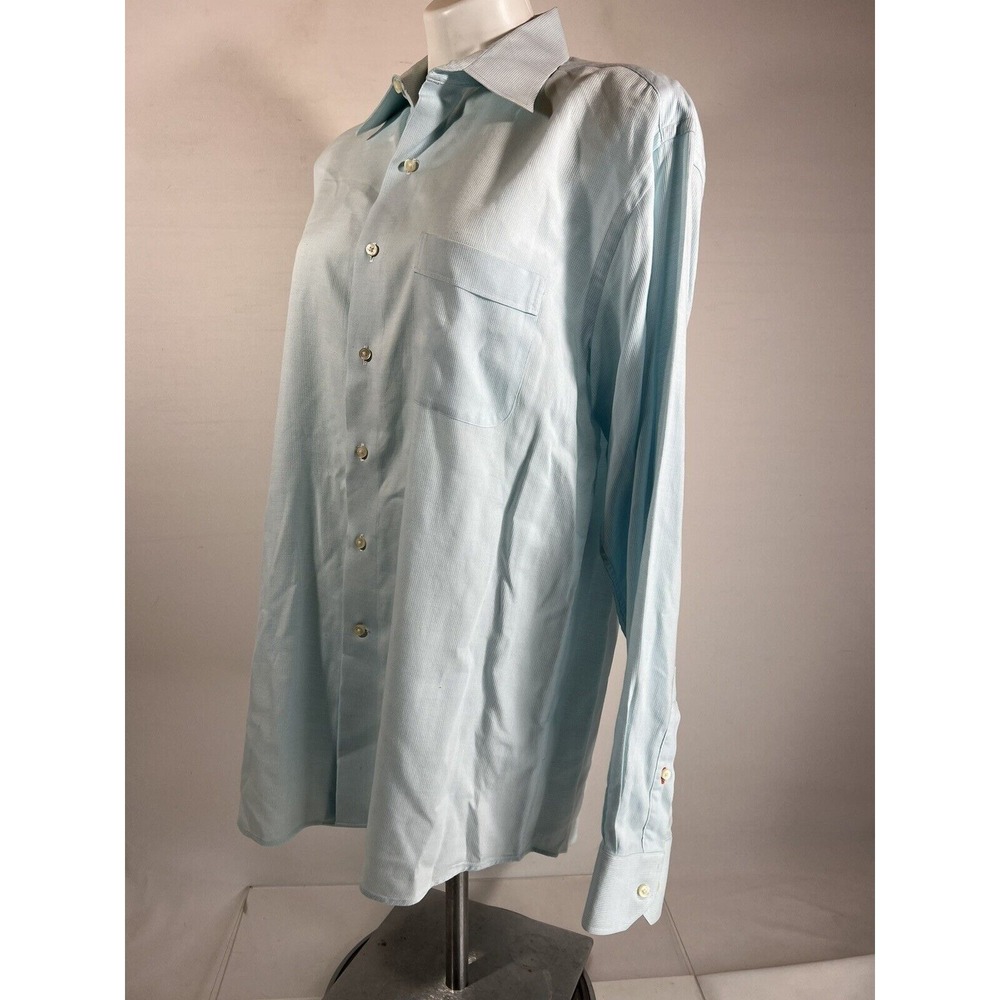 Island Dress Shirt Mens 16 Tommy Bahama Blue Long Sleeve Button Front Casual - Picture 7 of 12